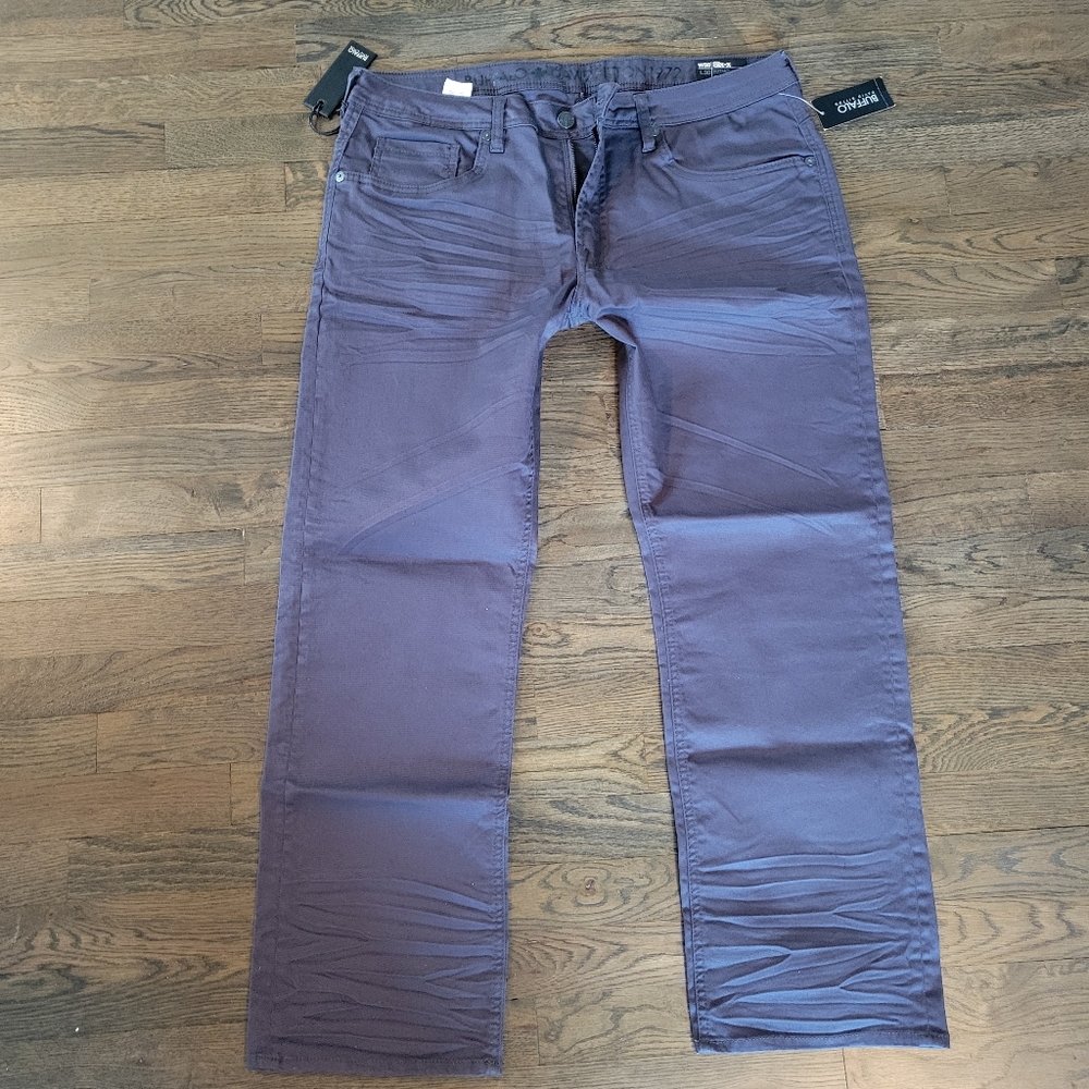 Buffalo Six X Straight Stretch Jeans 36 X 30. Charcoal